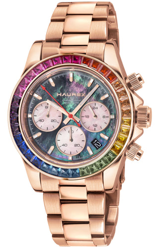 Women's Haurex Italy Arcobaleno Black MOP Dial Watch Watch Haurex 