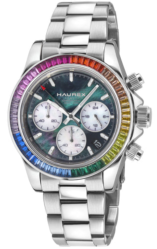 Women's Haurex Italy Arcobaleno Black MOP Dial Watch Watch Haurex 