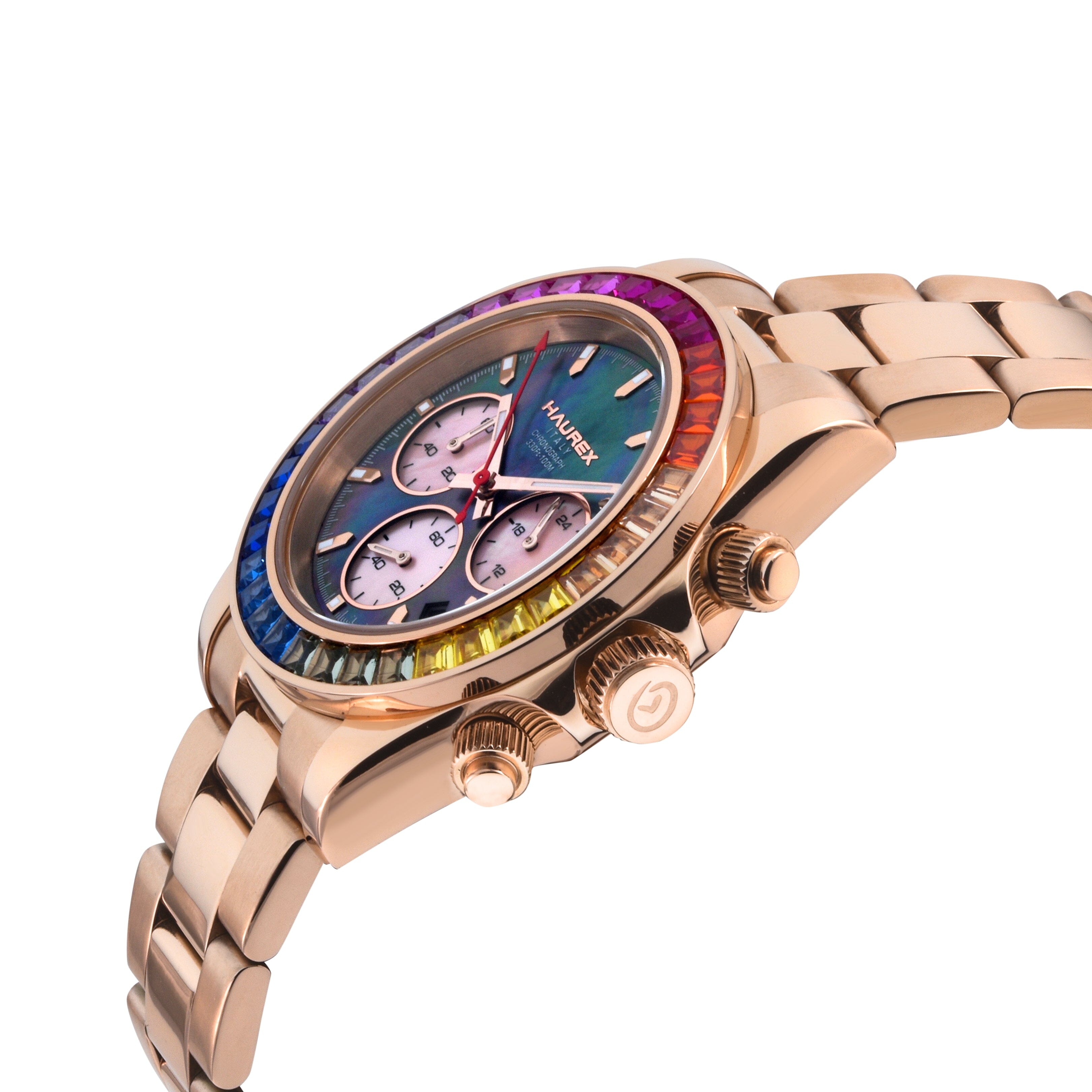 Women's Haurex Italy Arcobaleno Black MOP Dial Watch Watch Haurex 