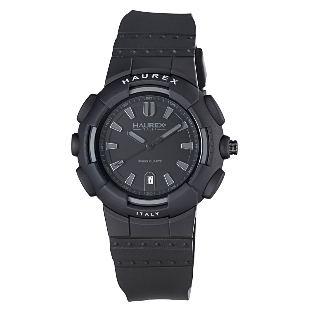 Haurex Italy Tremor Men's Black Dial Black Strap Watch