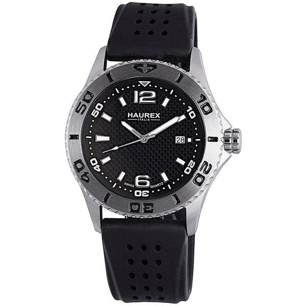 Montre HAUREX Italy Pour Homme - Cadran Bleu Et Noir - Coffret Neuf Avec Écrin
