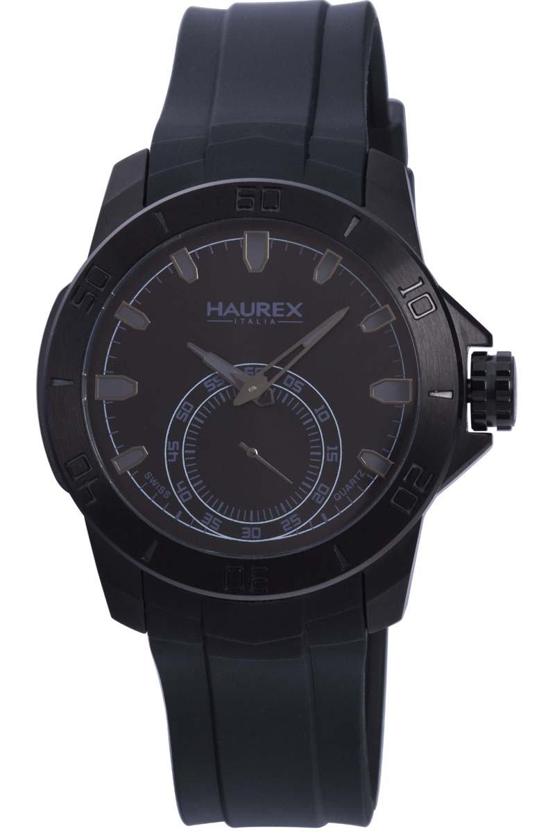 Haurex Italy Acros Men's Black Dial Black Strap Watch